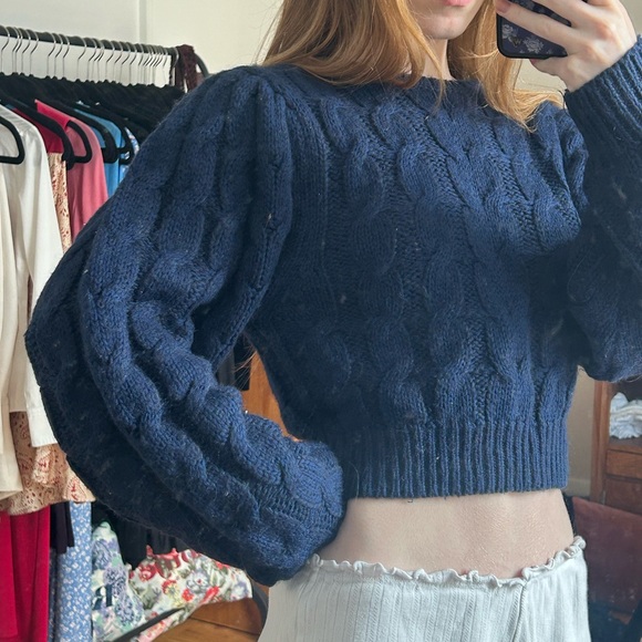 Musier Paris Cropped Cable Knit Sweater - Picture 4 of 5